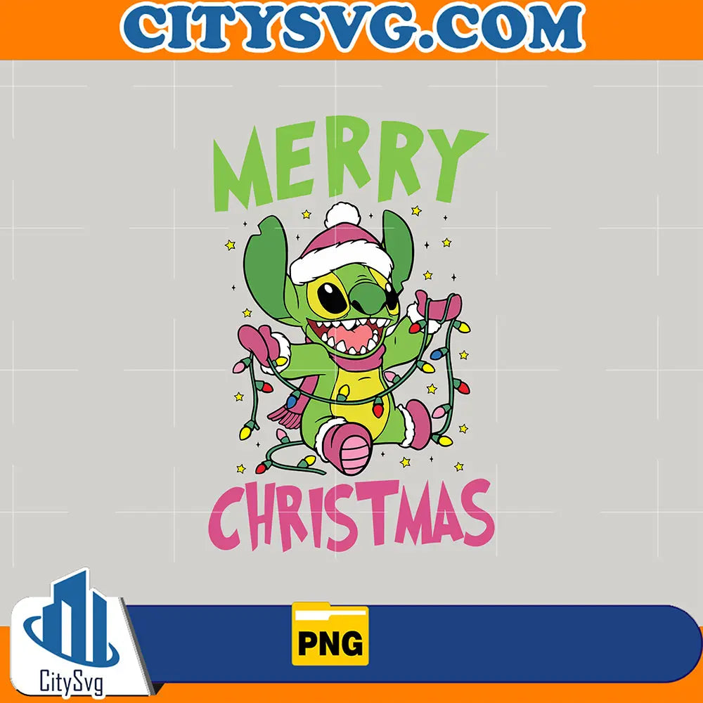 MerryChristmasStitchGrinchVibePng