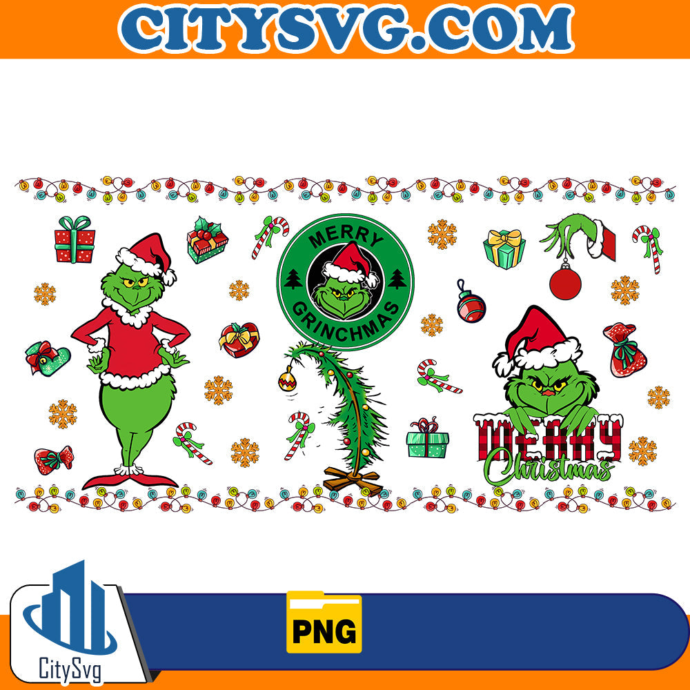 Merry Grinchmas Glass can Png CitySvg