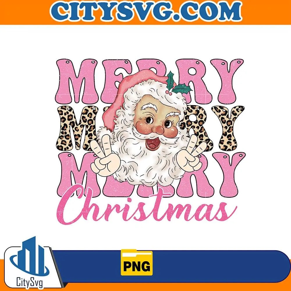 MerrySantaChristmasPinkPng_1
