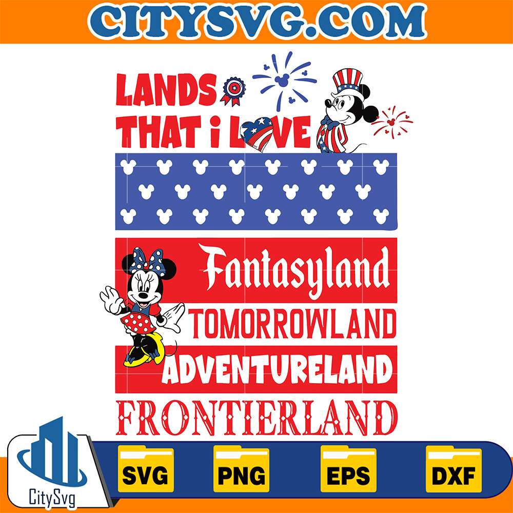 Mickey-And-Minnie-Lands-That-I-Love-Fantasyland-Tomorrowland-Adventureland-Frontierland-Svg