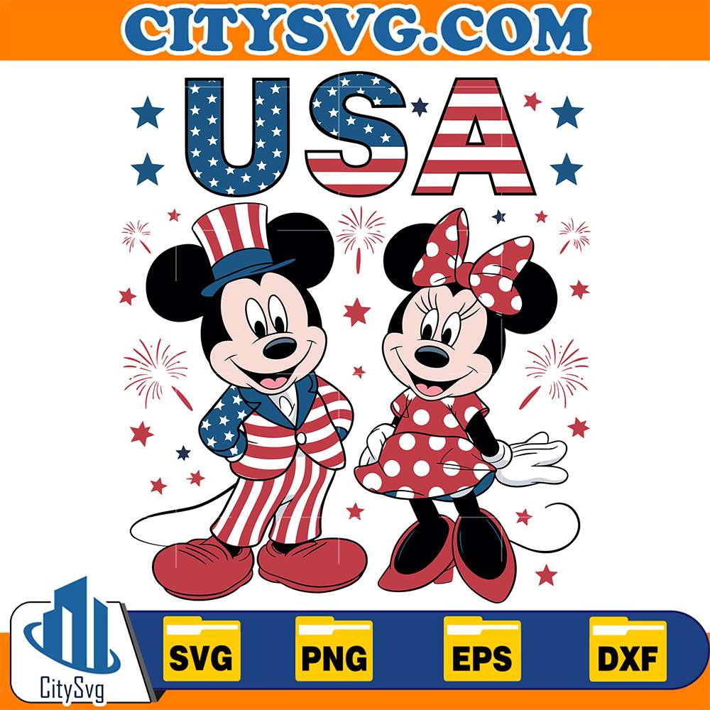 Mickey-And-Minnie-Usa-American-4th-Of-July-Svg