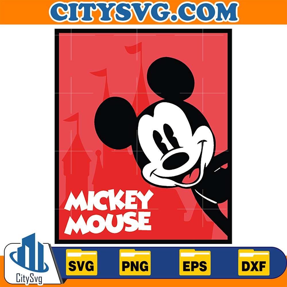 Mickey-Mouse-Frame-Red-Castle-Svg