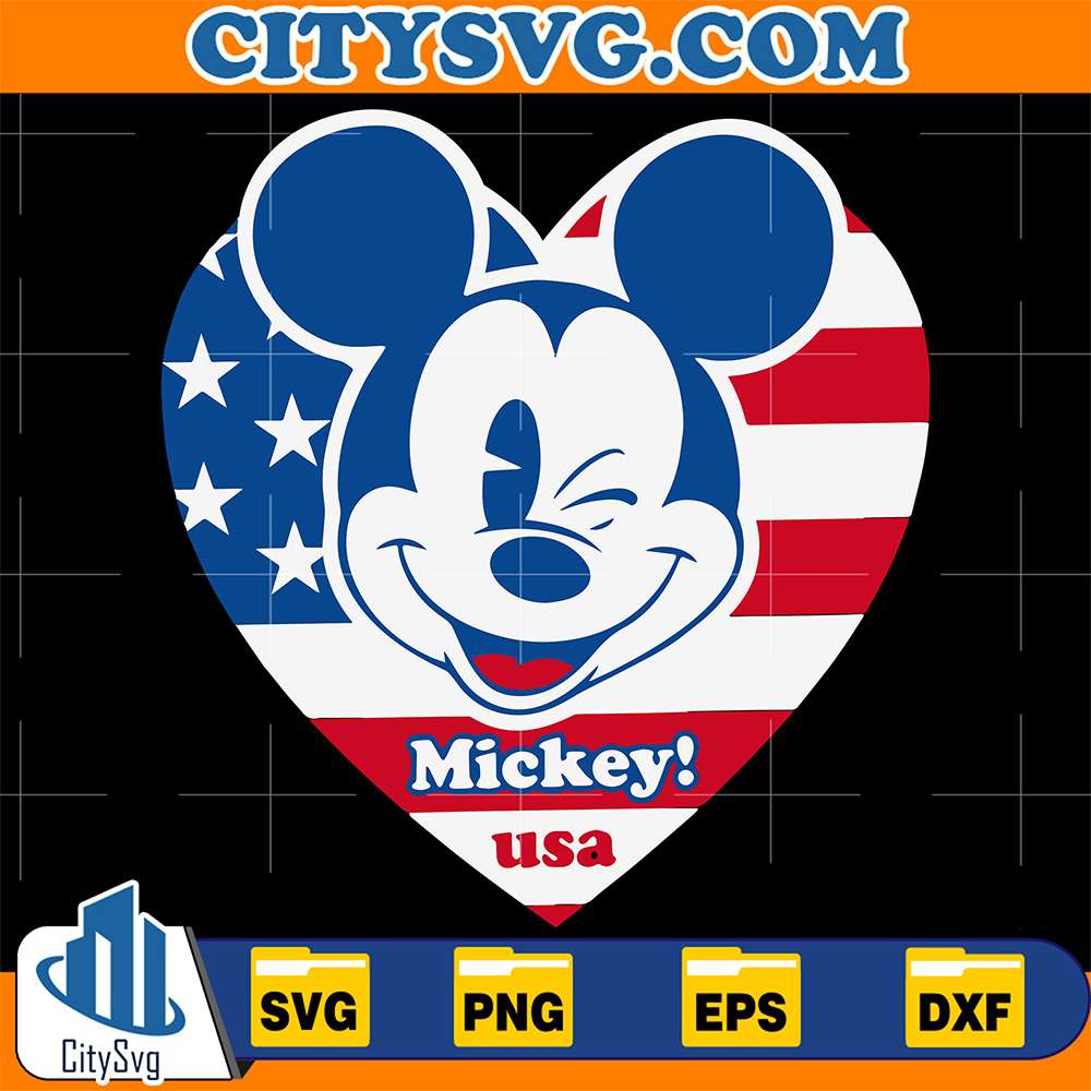 Mickey-Usa-American-Heart-Svg