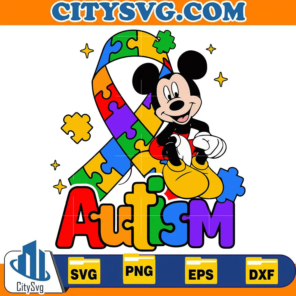 MickeyAutismAwarenessRibbonPuzzlePieceSvg