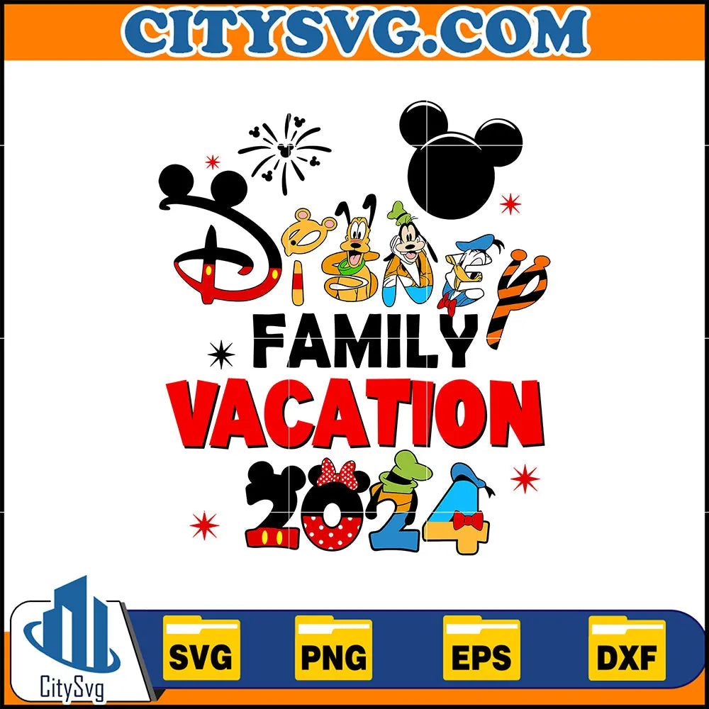 MickeyDisneyFamilyVacation2024Svg