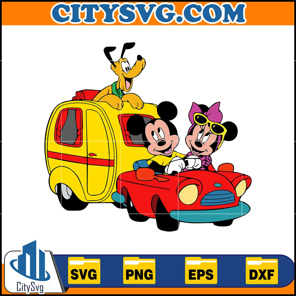 MickeyMinnieCarSummerSvg