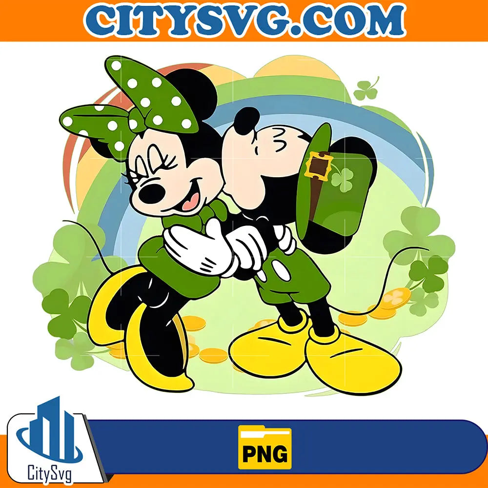 MickeyMinnieIrishFourLeafCloverPatricksDayPng