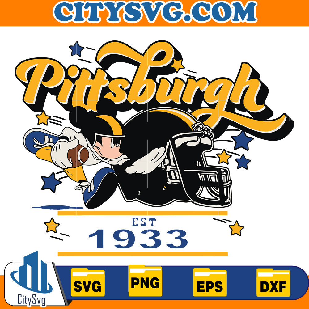 Mickey Pittsburgh Steelers Football Svg CitySvg
