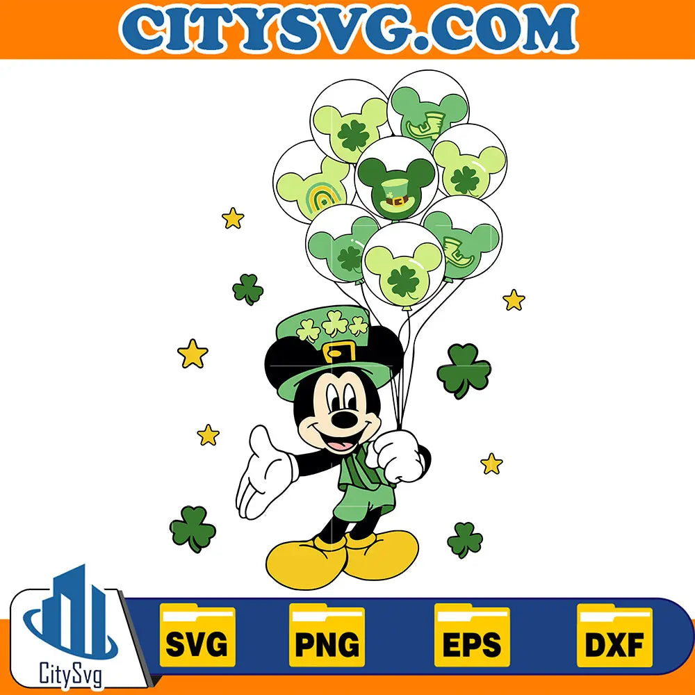 MickeyStPatricksDayBalloonsSvg