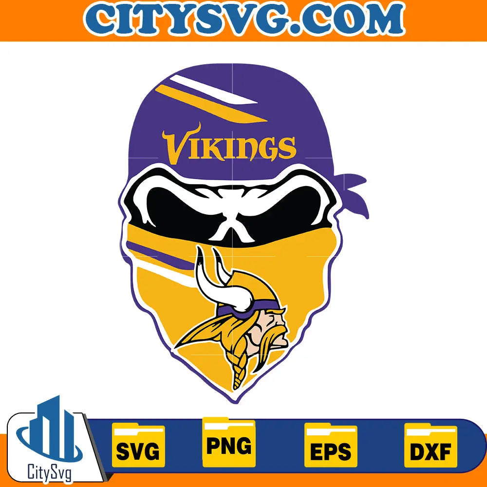 Skull Minnesota Vikings Svg CitySvg