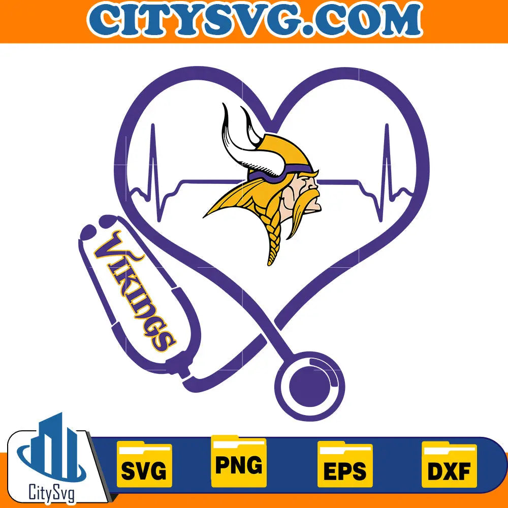 Heart Minnesota Vikings Svg CitySvg