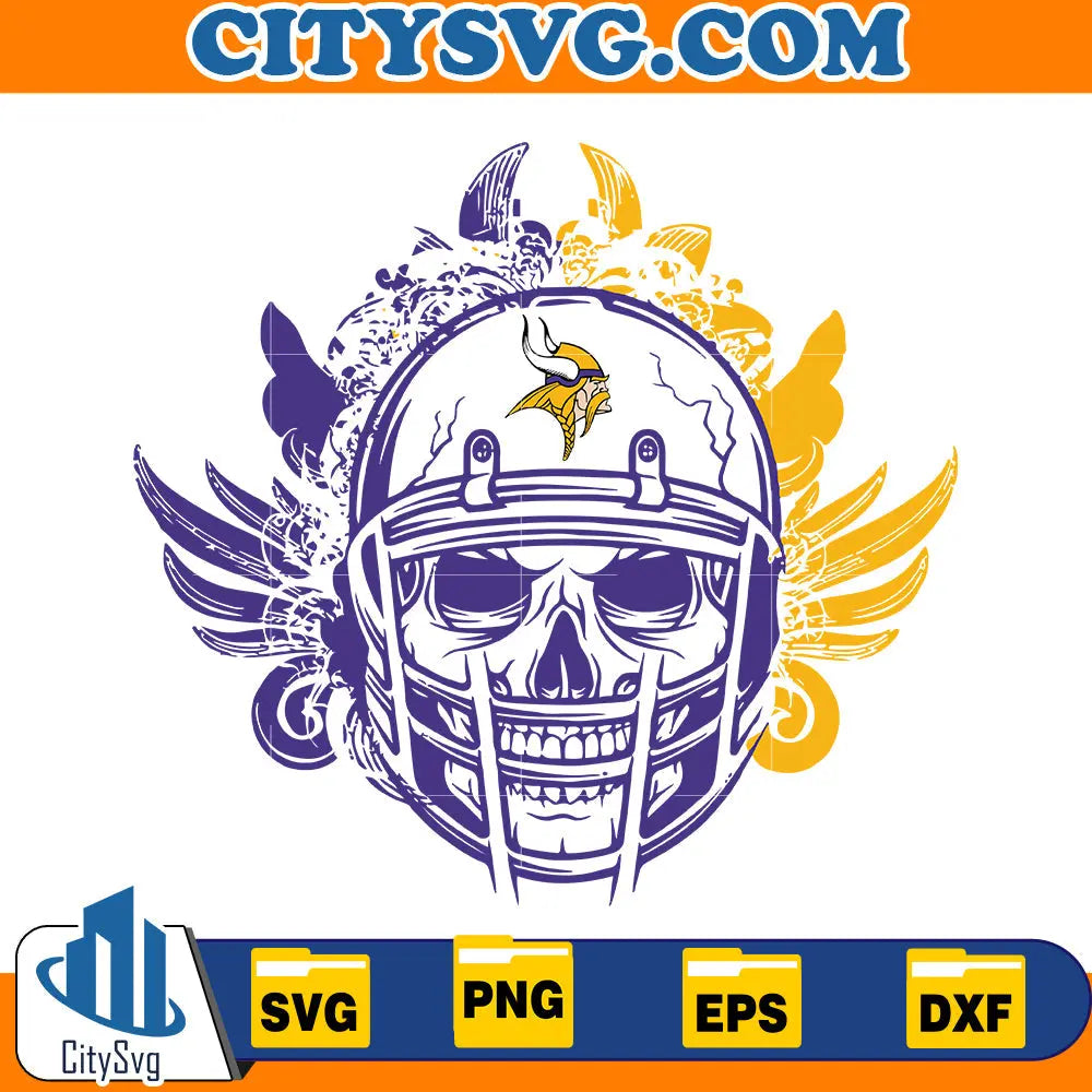 Skull Minnesota Vikings Svg CitySvg