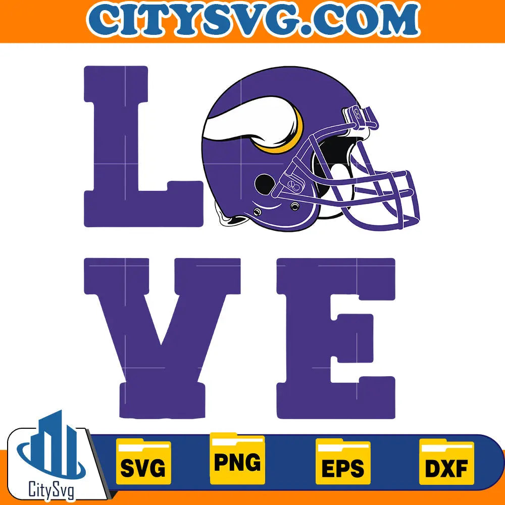 Love Minnesota Vikings Svg CitySvg