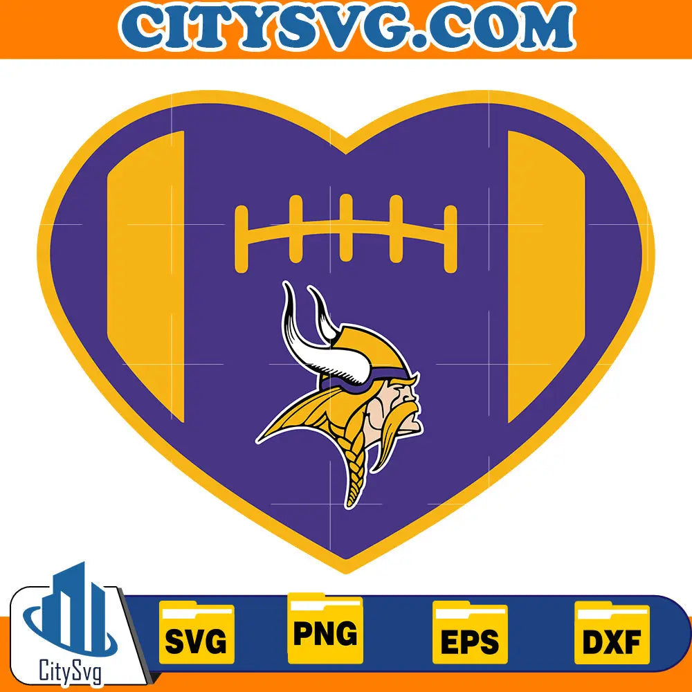 Heart Minnesota Vikings Svg CitySvg