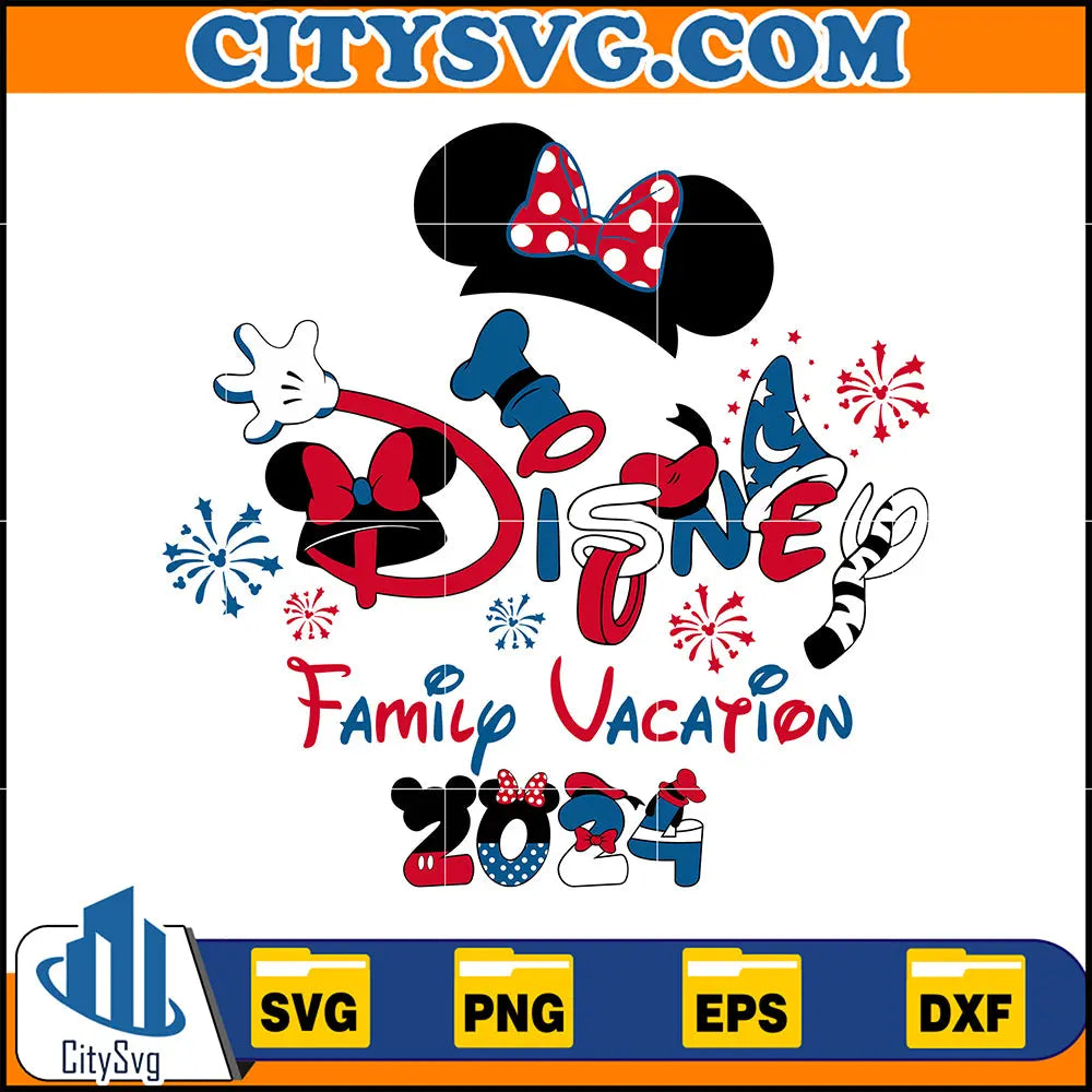 MinnieDisneyFamilyVacation2024Svg