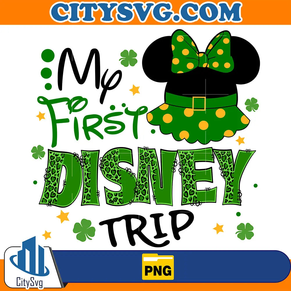 MinnieMouseMyFirstDisneyTripStPatricksDayPng