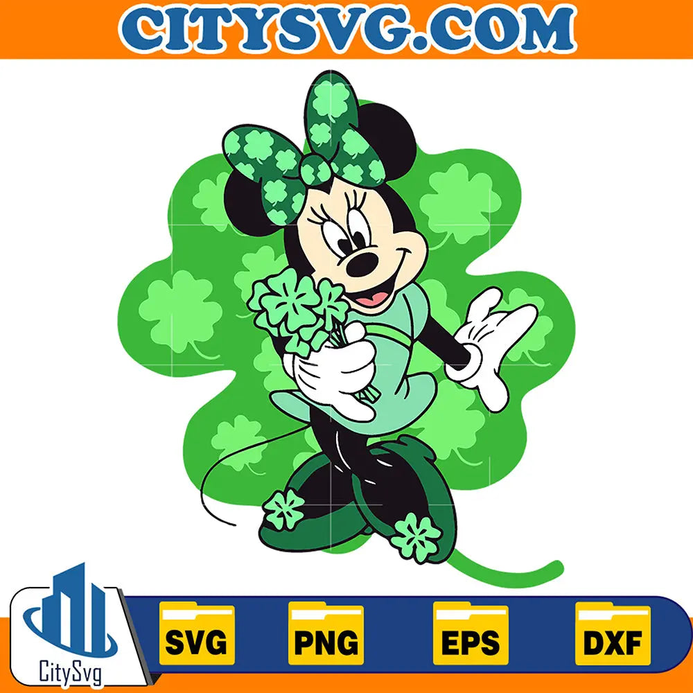 MinnieShamrockStPatricksDaySvg