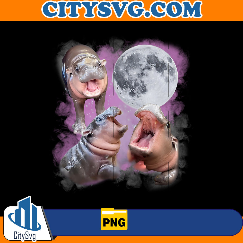 Moo Deng With The Moon Png CitySvg