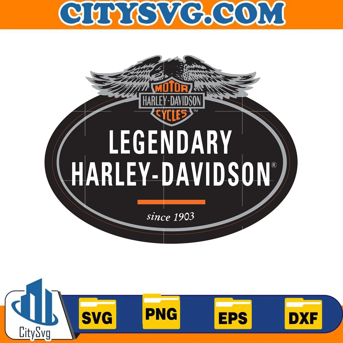 MotorHarleyDavidsonCyclesLegendaryHarley-DavidsonSince1903Svg