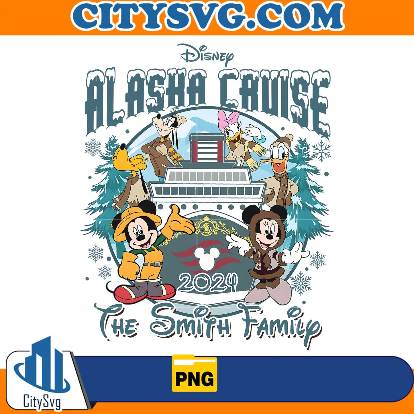 MouseandFriendsDisneyAlaskaCruise2024TheSmithFamilyPng