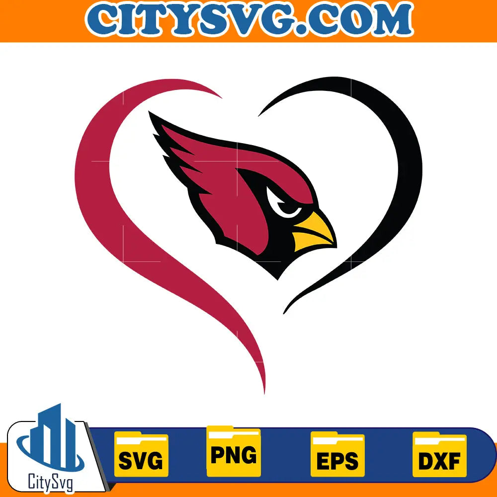 Heart Arizona Cardinals Svg CitySvg