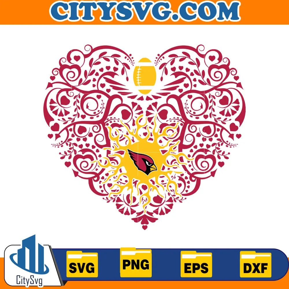 Heart Arizona Cardinals Svg CitySvg