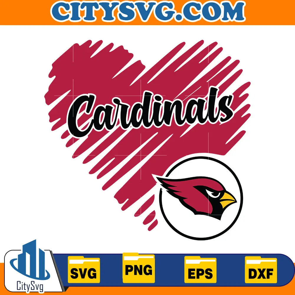 Heart Arizona Cardinals Svg CitySvg