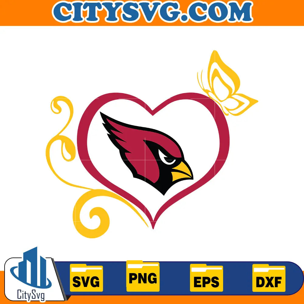 Heart Arizona Cardinals Svg CitySvg