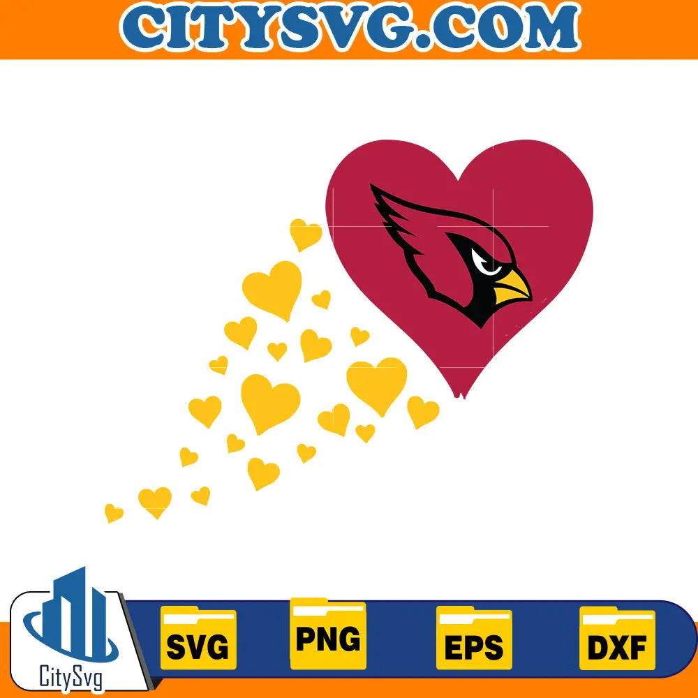 Heart Arizona Cardinals Svg CitySvg