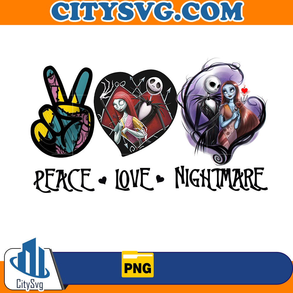 Peace Love Nightmare Png CitySvg