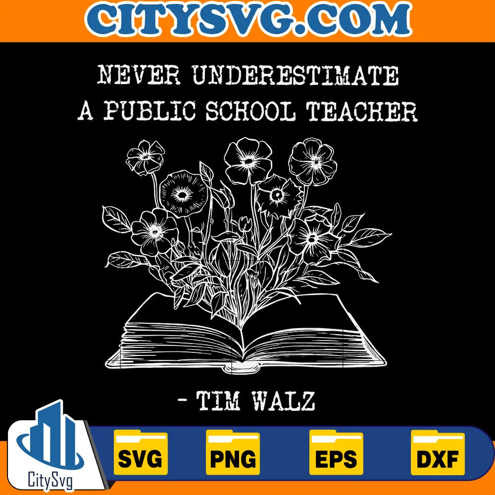 Never Underestimate A Public School Teacher Svg CitySvg