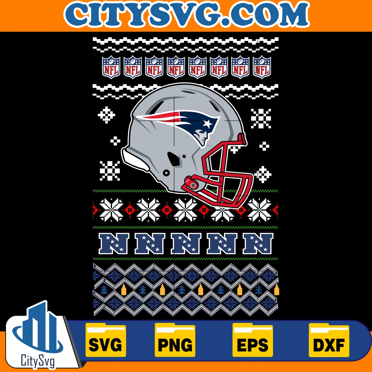 New England Patriots Christmas Svg CitySvg