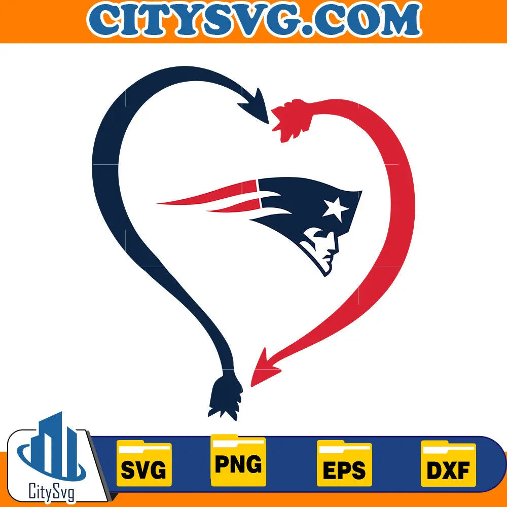 Heart New England Patriots Svg CitySvg
