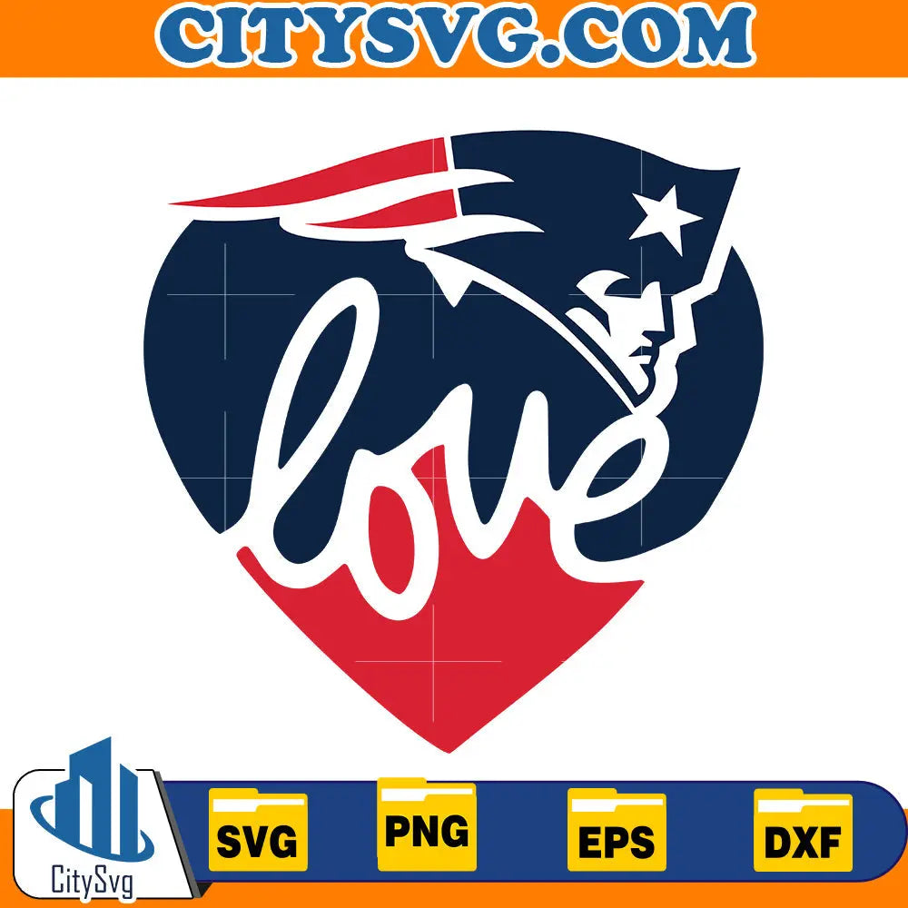 Heart New England Patriots Svg CitySvg