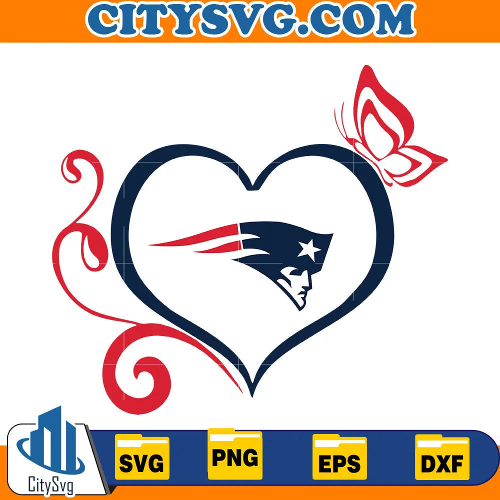 Heart New England Patriots Svg CitySvg