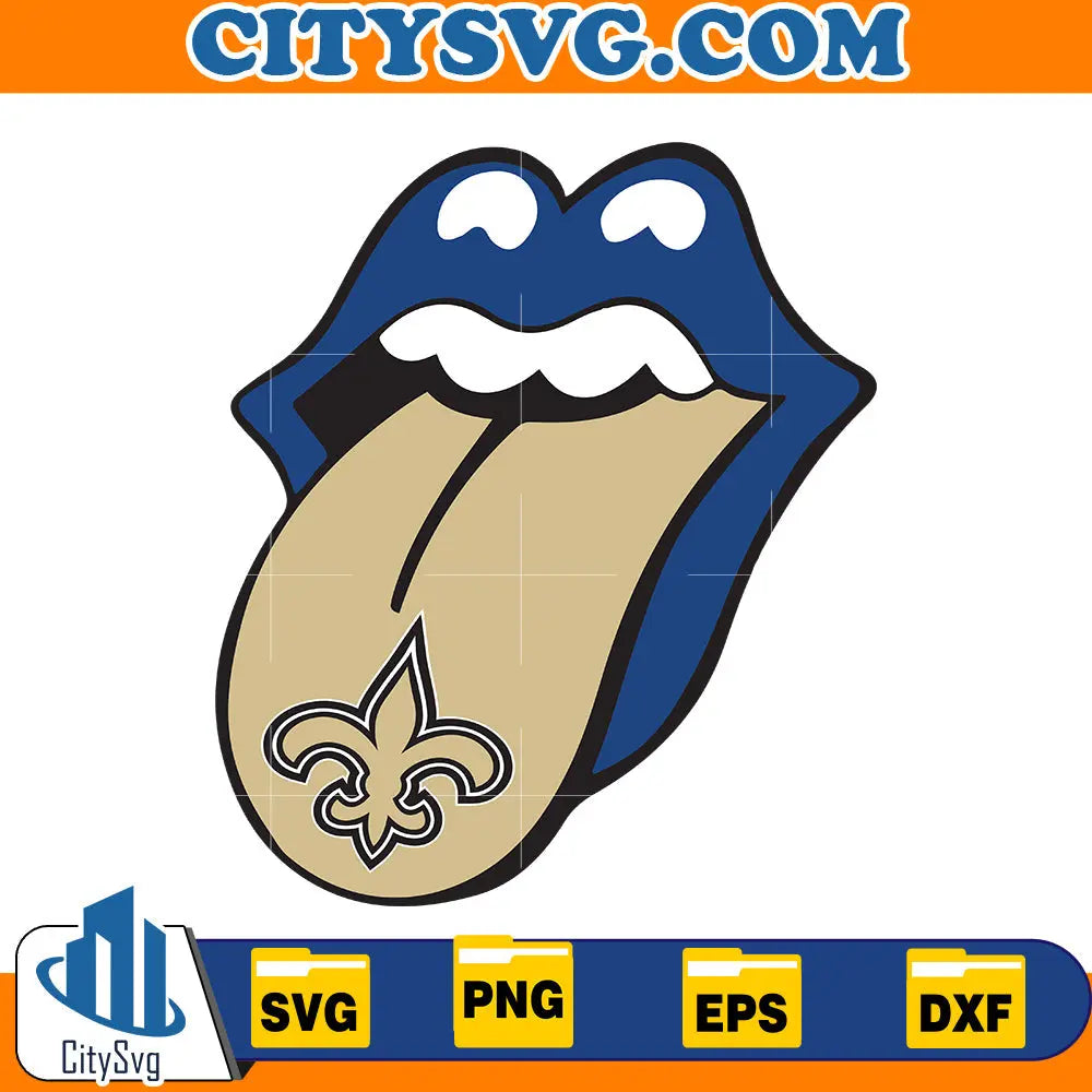 Lips New Orleans Saints Svg CitySvg