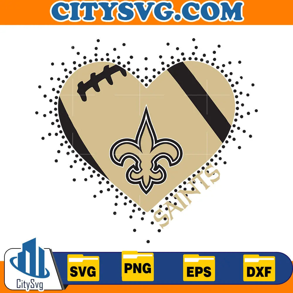 Heart New Orleans Saints Svg CitySvg