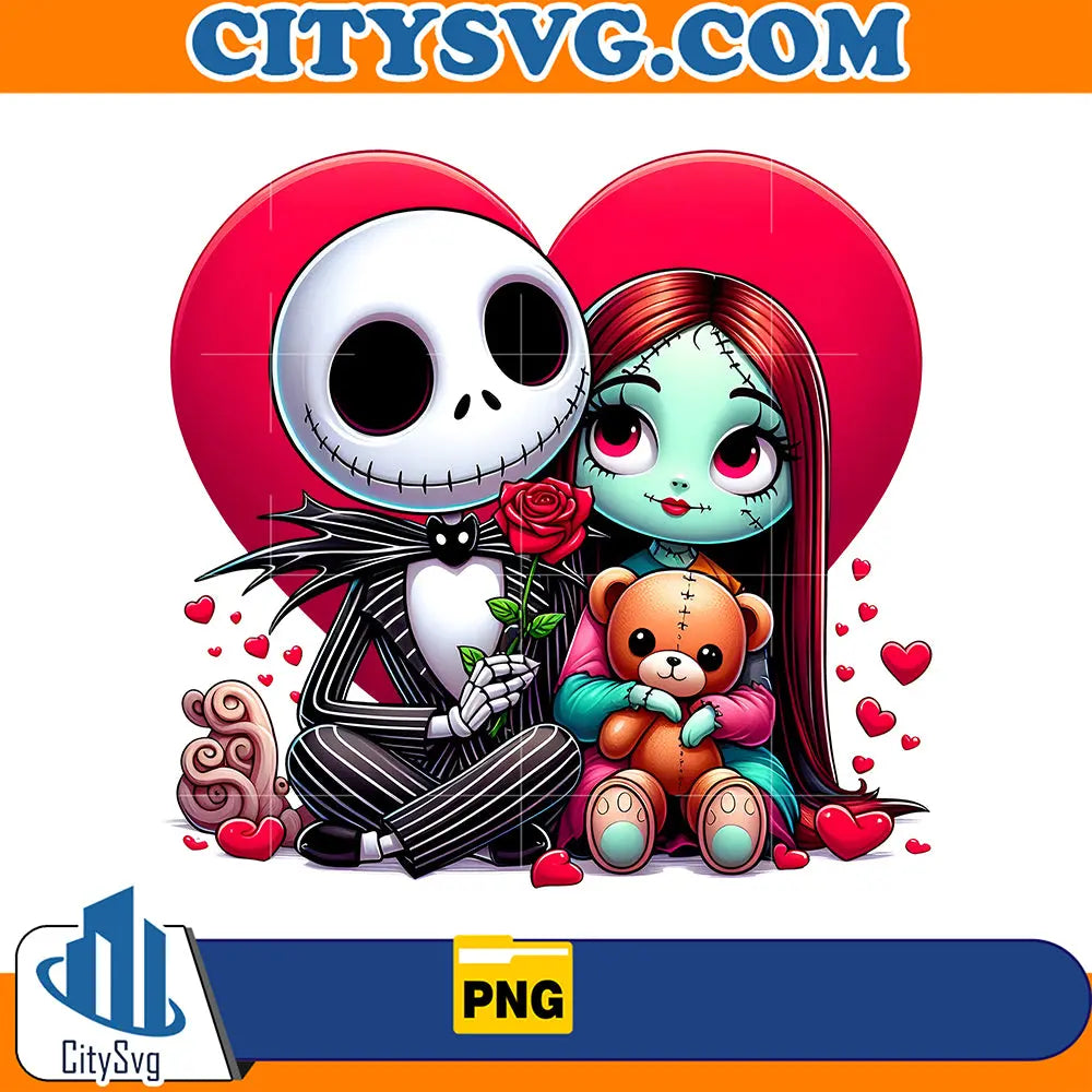NightmareAndSallyCoupleChicanoValentinePng