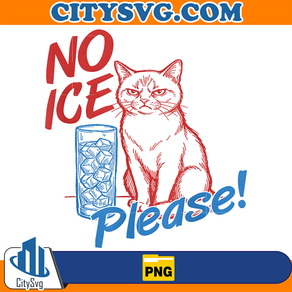 No Ice Please! Funny Anti-Ice Cat Png CitySvg