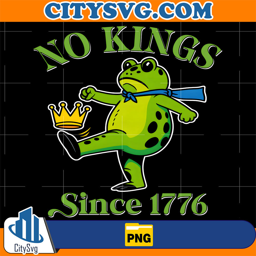 No-Kings-Since-1776-Portland-Frog-Kicking-Crown-Png