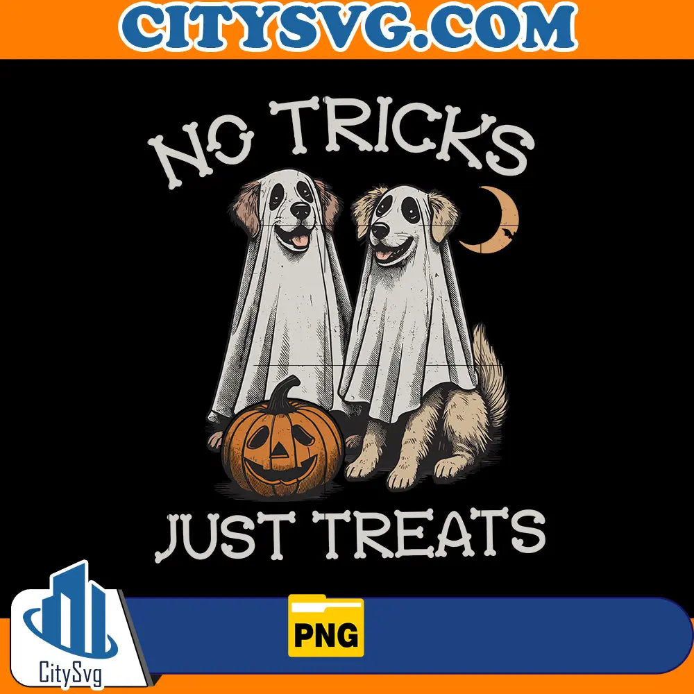 No Tricks Just Treats Funny Halloween Dog Png CitySvg
