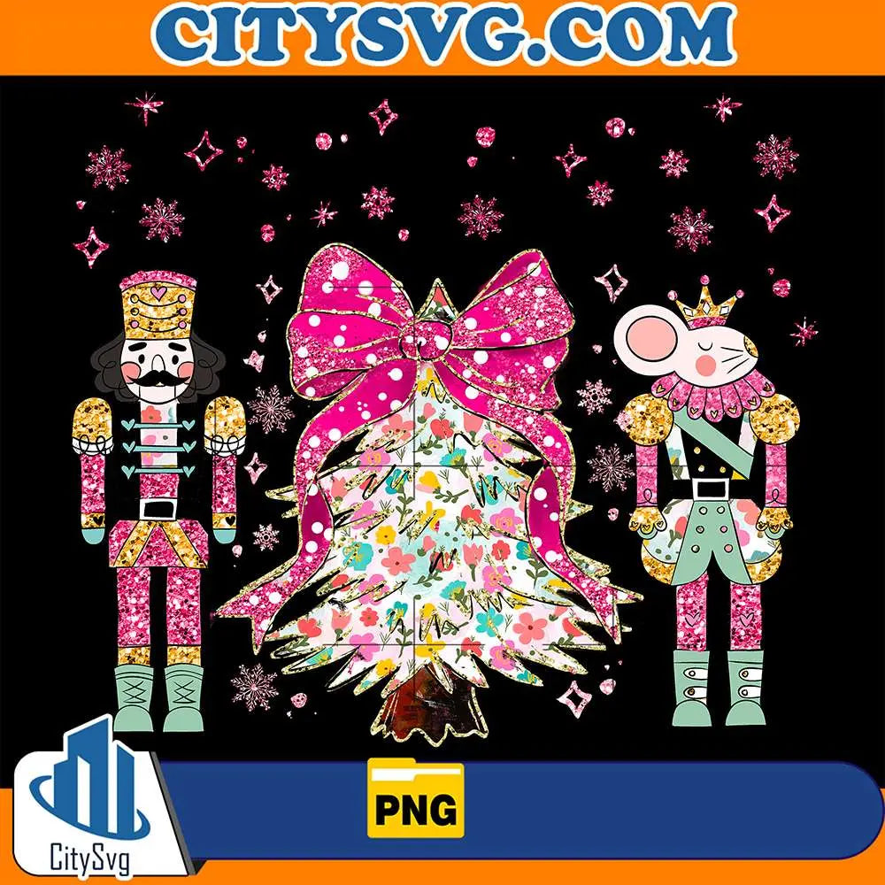 NutcrackerTreeColorfulGlitterChristmasPng