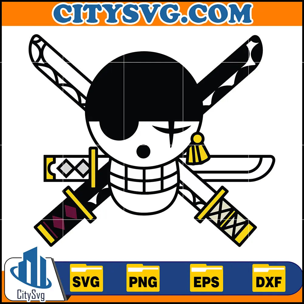 RoronoaZoroJollyRogerOnePieceSvg