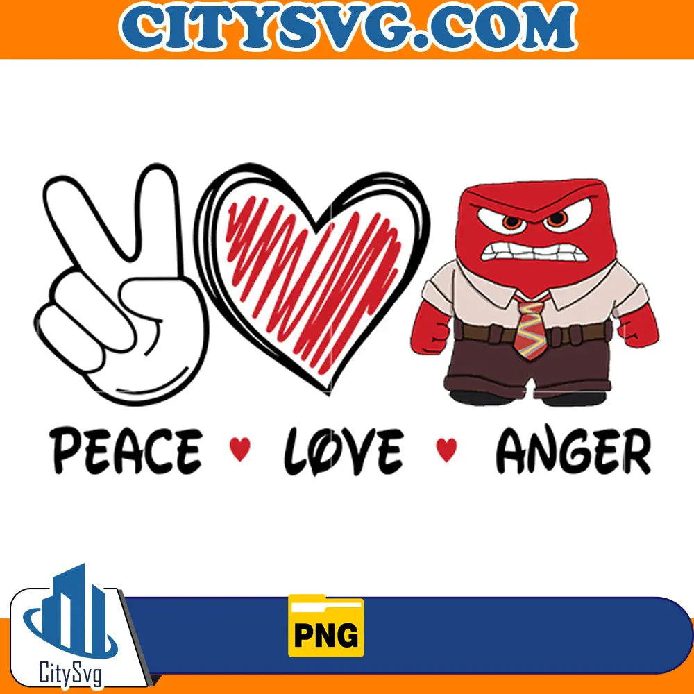 PEACE LOVE ANGER png CitySvg
