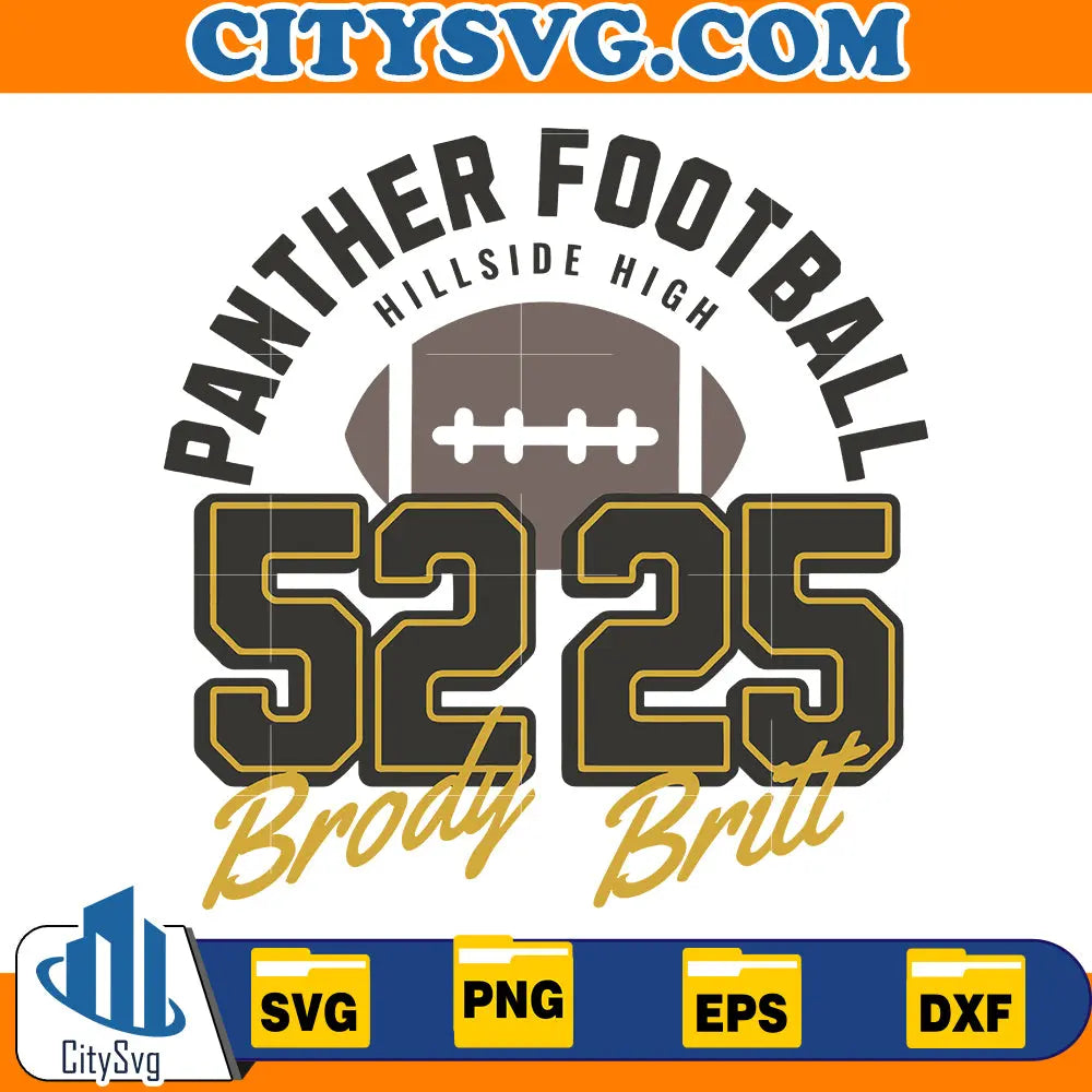 Panther football hillside high 52 25 brody britt Svg CitySvg