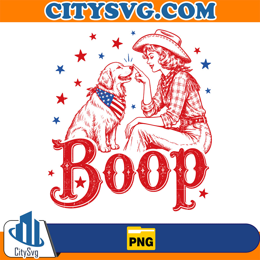 Patriotic-Cowgirl-Dog-Boop-Png