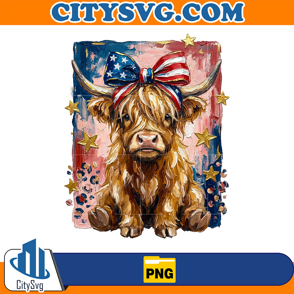 Patriotic-Highland-Cow-Png
