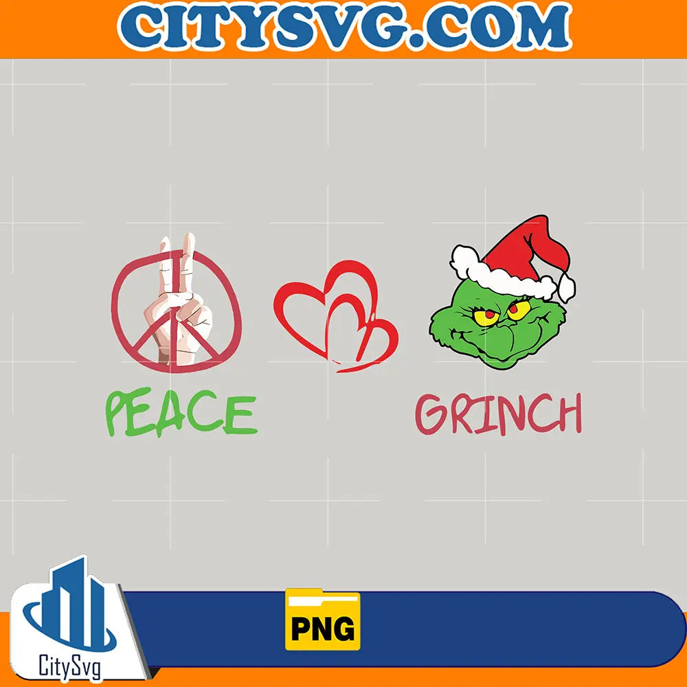 PeaceLoveGrinchChristmasPng