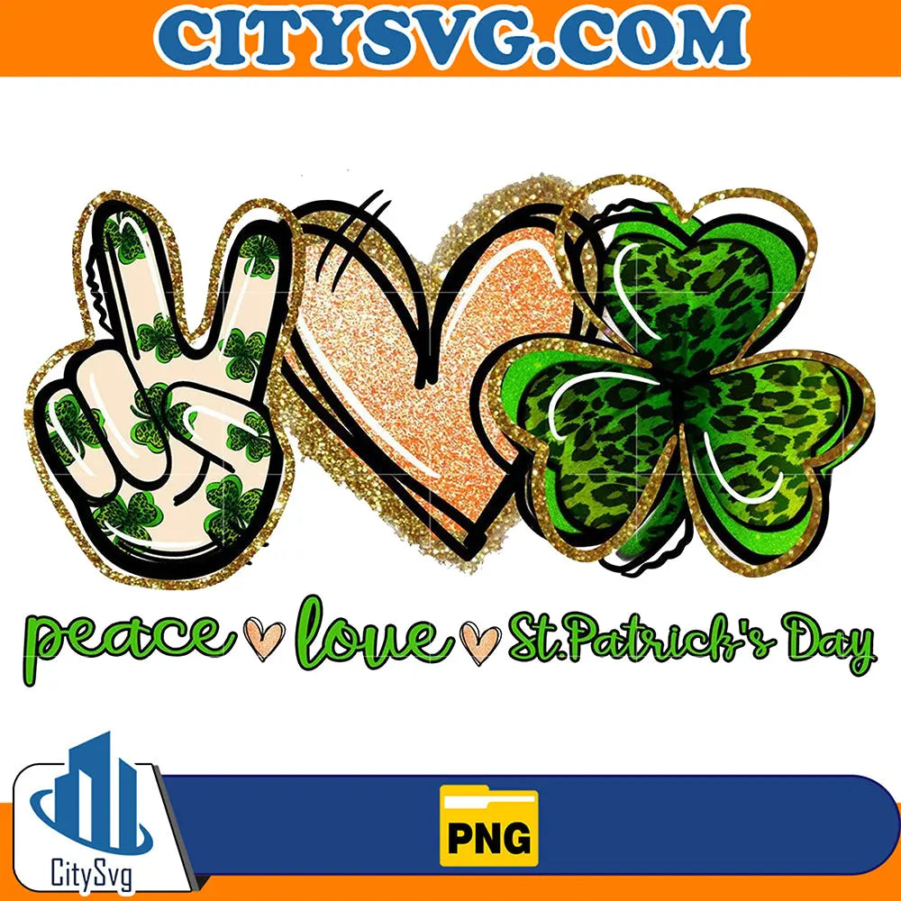 PeaceLoveStPatricksDaySublimationPng