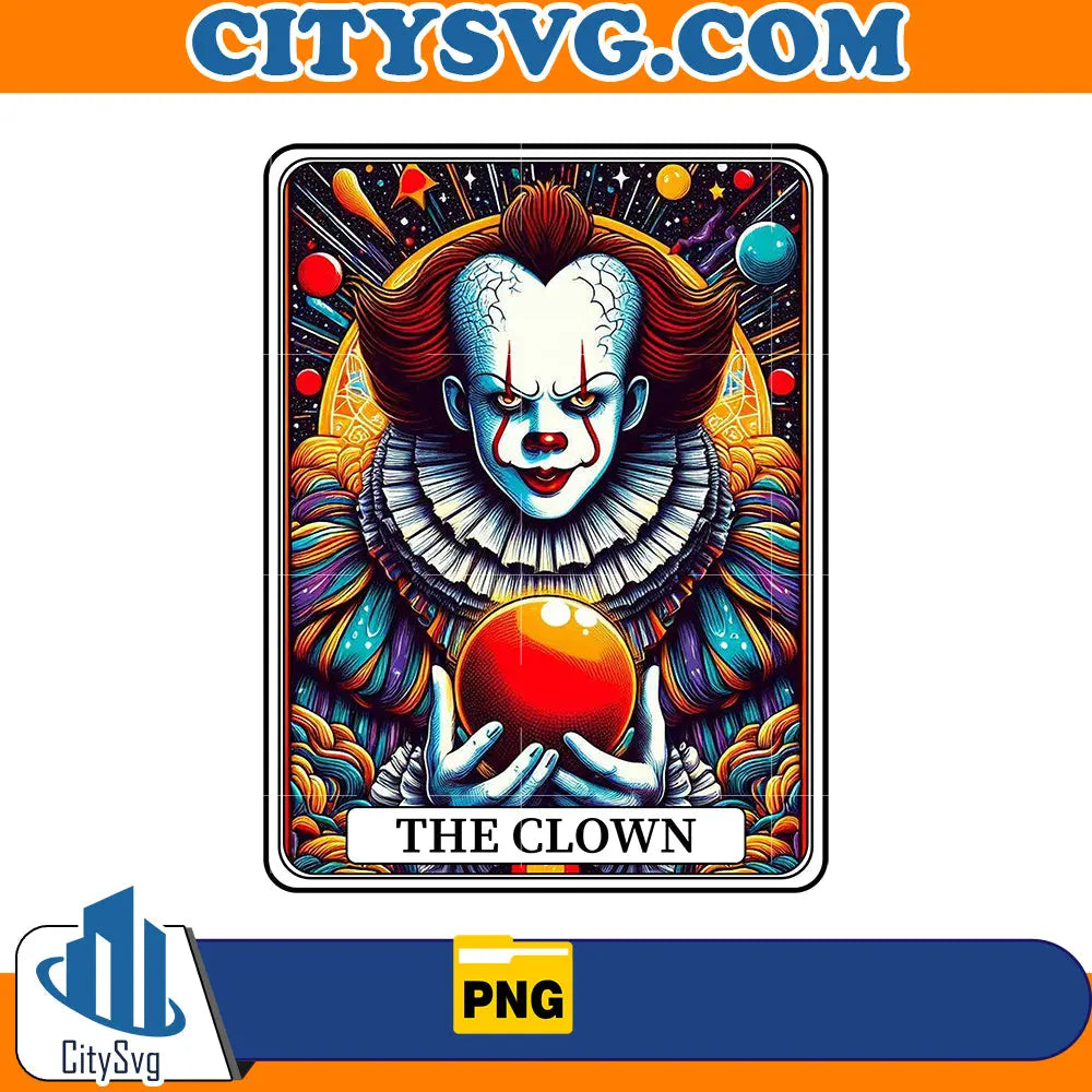 Horror tarot card Pennywise The Clown Png CitySvg